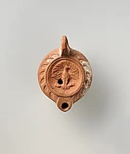Terracotta oil lamp by Unknown Artist