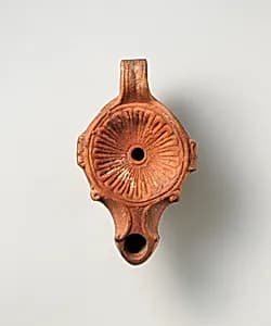 Terracotta oil lamp by Unknown Artist