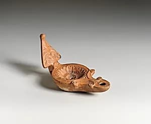 Terracotta oil lamp by Unknown Artist