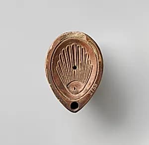Terracotta oil lamp by Unknown Artist
