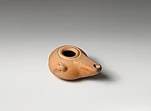 Terracotta oil lamp by Unknown Artist