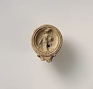 Terracotta oil lamp by Unknown Artist