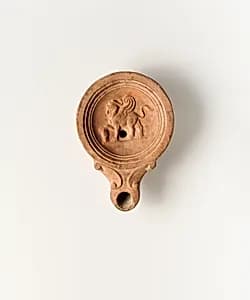 Terracotta oil lamp by Unknown Artist