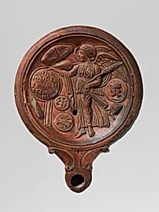 Terracotta oil lamp by Unknown Artist