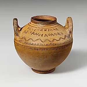 Terracotta pyxis (cosmetic box) by Unknown Artist