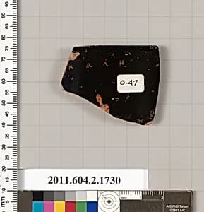 Terracotta rim fragment of a skyphos (deep drinking cup) by Unknown Artist