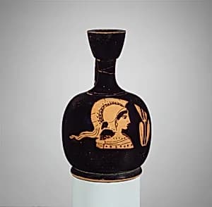 Terracotta squat lekythos (oil flask) by Unknown Artist