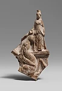 Terracotta statuette fragment of a deer sacrificed at an altar to Artemis by Unknown Artist