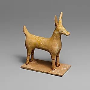 Terracotta statuette of a deer by Unknown Artist