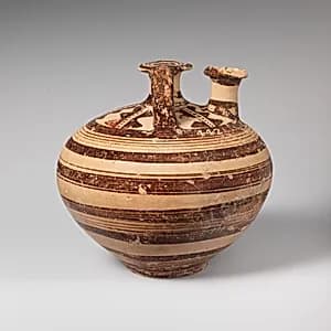 Terracotta stirrup jar by Unknown Artist
