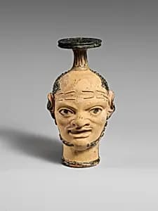 Terracotta vase with janiform heads by Unknown Artist