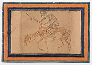 Emaciated Horse and Rider by Unknown Artist