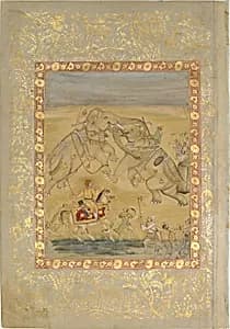 Jahangir Watching an Elephant Fight