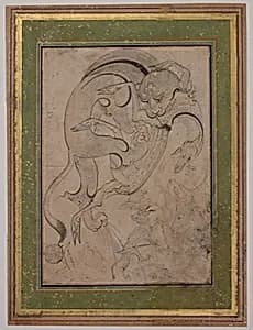 Lion Attacking an Antelope by Unknown Artist