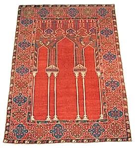 Prayer Rug with Triple Arch Design by Unknown Artist