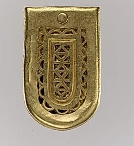 Gold Belt Buckle and Strap End by Unknown Artist