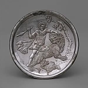 Plate with David Slaying a Lion by Unknown Artist