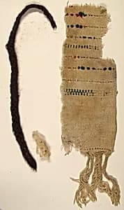 Textile Fragments and braid by Unknown Artist