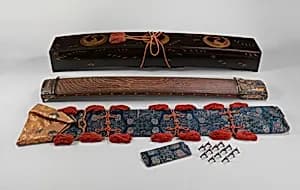 Koto (箏) by Metalwork by Goto Teijo, 9th generation Goto master, Japan|Gotō Yūjō