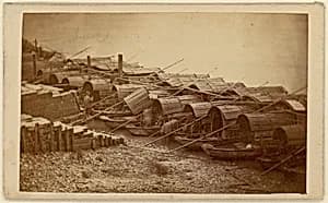 [Boats Along Riverbank] by Unknown