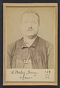 D'Auby. Henri. 48 (ou 49) ans, né à Montmédy (Meuse). Menuisier. Anarchiste. 28/2/94. by Alphonse Bertillon
