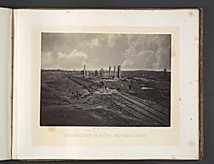 Destruction of Hood's Ordinance Train by George N. Barnard