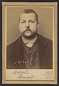 Morel. Benoit. 33 ans, né le 6/11/61 à St Laurent d'Orringt (Rhône). Ébéniste. Anarchiste. 8/3/94.  by Alphonse Bertillon