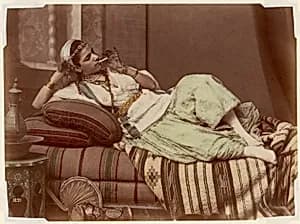 [Reclining Woman Smoking] by Unknown