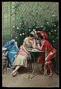 Masqueraders by Raimundo de Madrazo y Garreta
