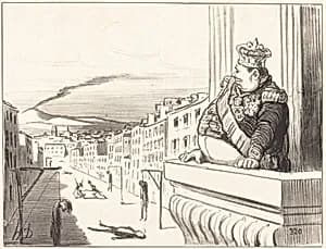 A Naples - Le meilleur des rois... (2nd plate) by Honoré Daumier