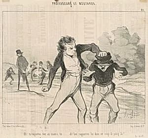Ah! Tu rapportes tout au maître ... by Honoré Daumier