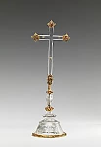 Portrait of Attributed to Saracchi Workshop (foot); Western European 19th Century (cross and its mounts)