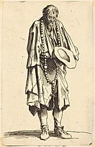 Beggar with Rosary by Jacques Callot
