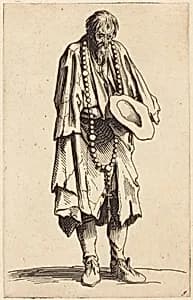 Beggar with Rosary by Jacques Callot