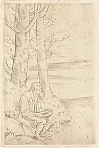 Blind Beggar (Le mendiant aveugle) by Alphonse Legros