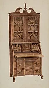 Block-front Secretary (walnut)