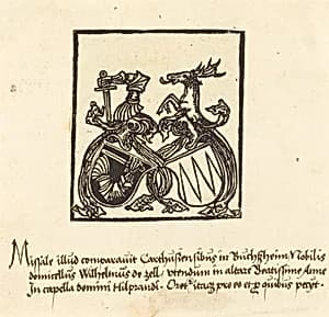 Bookplate of Wilhelm von Zell by German 15th Century