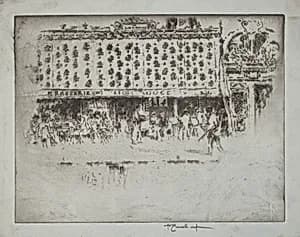 Brasserie, Au Lion Rouge by Joseph Pennell