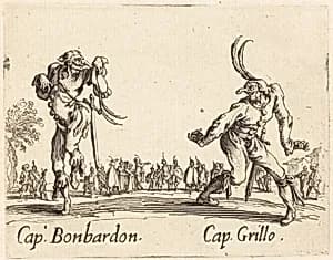 Cap. Bonbardon and Cap. Grillo by Jacques Callot