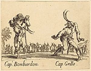 Cap. Bonbardon and Cap. Grillo by Jacques Callot