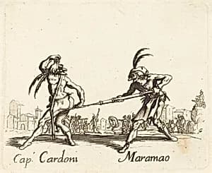 Cap. Cardoni and Maramao by after Jacques Callot