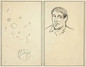 Circles and Numbers; Self-Portrait [recto] by Paul Gauguin