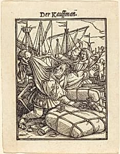 Der Kauffman (The Merchant) by Hans Lützelburger after Hans Holbein the Younger
