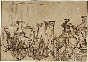 Designs for Vases [verso] by Giuseppe Cades