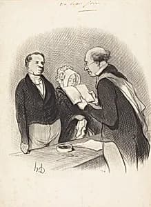 Devant M. le Maire by Honoré Daumier