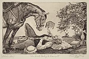 Don Quixote Reading to Rosemante