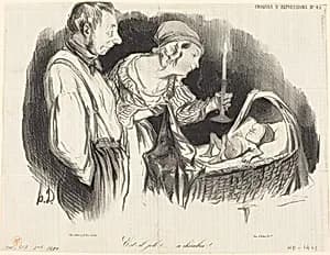Est-il joli!... ce chérubin!... by Honoré Daumier