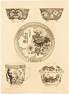 Five Pieces of China by Jules-Ferdinand Jacquemart