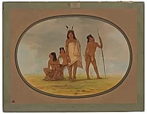 Four Flathead Indians by George Catlin