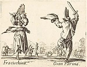 Fracischina and Gian Farina by Jacques Callot